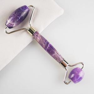 Wholesale 100% Natural Jade Crystal Roller Amethyst Facial Massage Beauty Roller from china suppliers