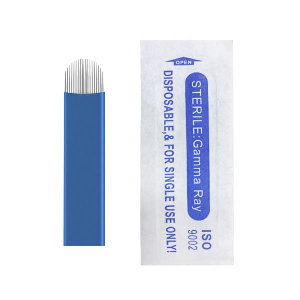 Blue 0.2mm 18U Nano Microblading Needles Eyebrow Permanent Makeup Pins Manual
