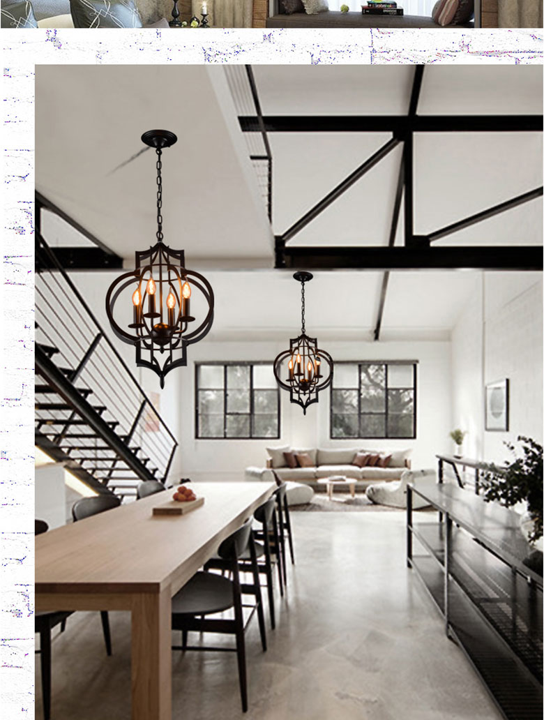 Modern Nordic Creative Iron E14 LED Lighting Chandelier E14 American Chandelier(WH-CI-124)