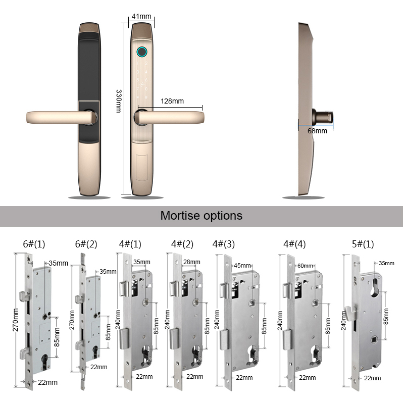 Digital Door Lock Zinc Alloy S875 Smart Fingerprint Glass Door Lock With Tuya APP
