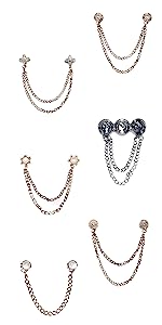 Brooch Pins for Women Men Vintage Suit Pin Badge with Chains Brooch