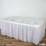Disposable Plastic Table Skirt for Kitchen Dining Catering Wedding Birthday