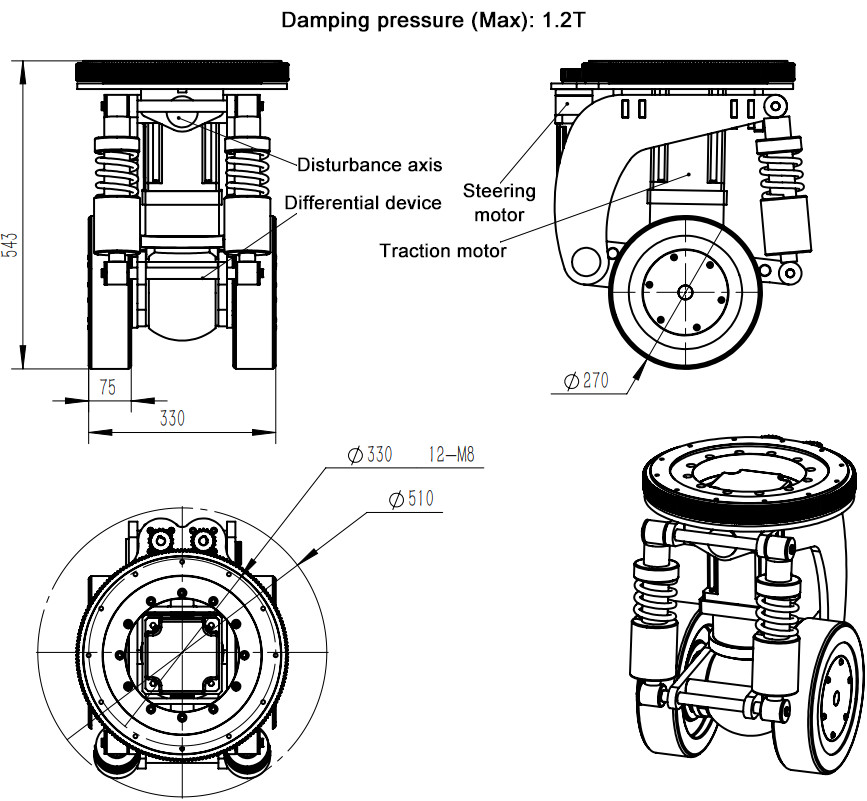 Servo Motor AGV Differential Drive Wheel