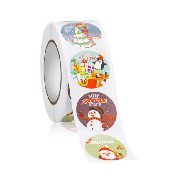 CMYK/Pantone Color Christmas Gift Stickers Decorative Self Adhesive Labels For