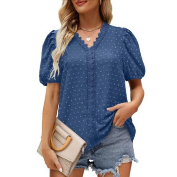 Female Tops and T-Shirt Custom Cotton Lace Shirt Short Sleeve Compression