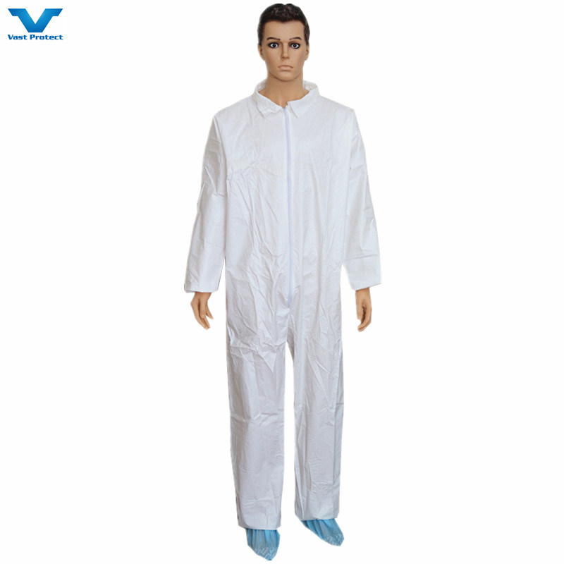 Industrial Safety PPE Protective Clothing Nonwoven Disposable Coveralls with Anti-Slip Grey Shoe Cover