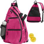 Unisex Tennis Racket Bag Multi Pocket Polyester Black Crossbody Bag