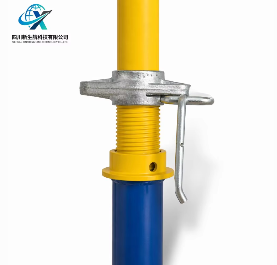 Q345 Steel Adjustable Acrow Prop Telescopic Shoring Post With Tripod Stand Support