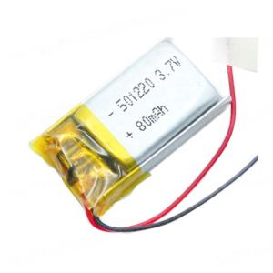 Wholesale Rechargeable Small Size 501220 3.7v 80mah Lithium Polymer Battery For BT Headset CB KC from china suppliers