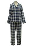 Shirt Collar Women'S Plaid Pajama Set , Women'S 2 Piece Loungewear Sets Rounded