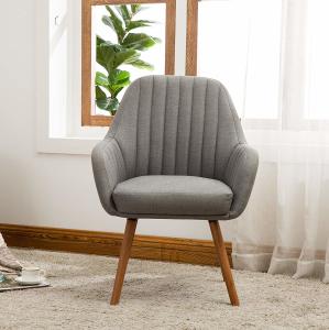 Wholesale Contemporary Gray Linen Modern Dining Armchair Upholstered Wear Resistant Relax from china suppliers