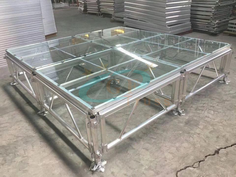 Assemble Mobile Wedding Swimming Pool Stage Glass Acrylic Stage Aluminum Frame