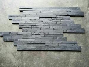 Wholesale Slate Quartzite Stacked Stone Panels Wall Cladding Black Quartzite Panel from china suppliers