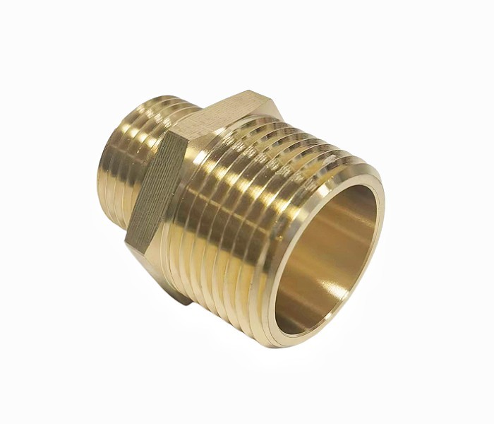 Brass Straight Hexagon Reducing Nipple 3/8 Male *1/2 Male NPT Thread