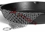 Stainless Steel Square Shape Chain Mail Cast Iron Scrubber