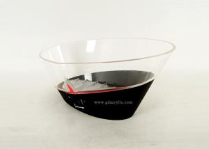Wholesale Engraving Logo Black Clear Storage Display Acrylic Oval Ice Bucket with stand from china suppliers