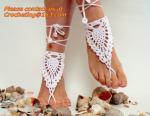 Crochet Barefoot sandals,Ivory Barefoot Sandles, Footless sandles Foot jewelry