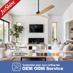 60 Inches Wooden Blades DC Quiet Motor Smart Remote Ceiling Fan for Air