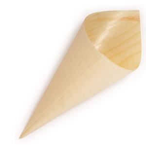 Wholesale 180mm Pine Biodegradable Sweet Disposable Serving Cone for Wood Ice Cream from china suppliers