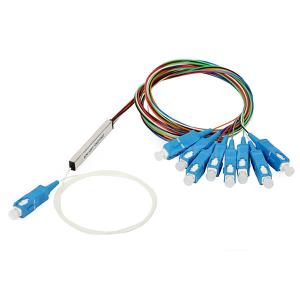 Wholesale 1X8 PLC Splitter Steel Tube 0.9mm Cable With SC/UPC Fiber Connectors from china suppliers
