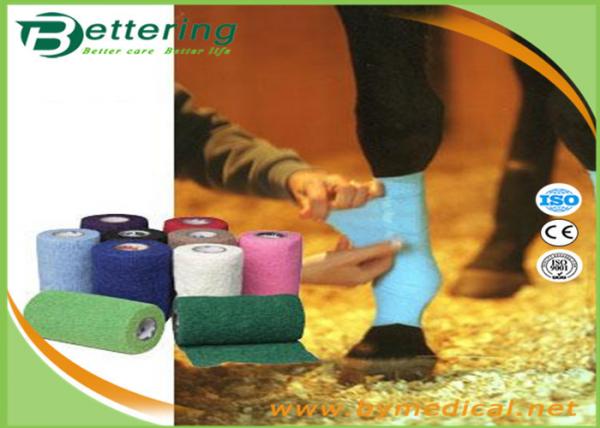 Quality Coloured Non Woven Elastic Cohesive Bandages For Horses Breathable Latex Free for sale