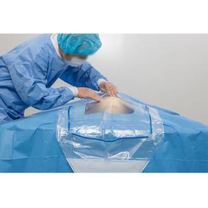 Wholesale Green Surgery Craniotomy Drape Pack with Fluid Collection Pouch from china suppliers
