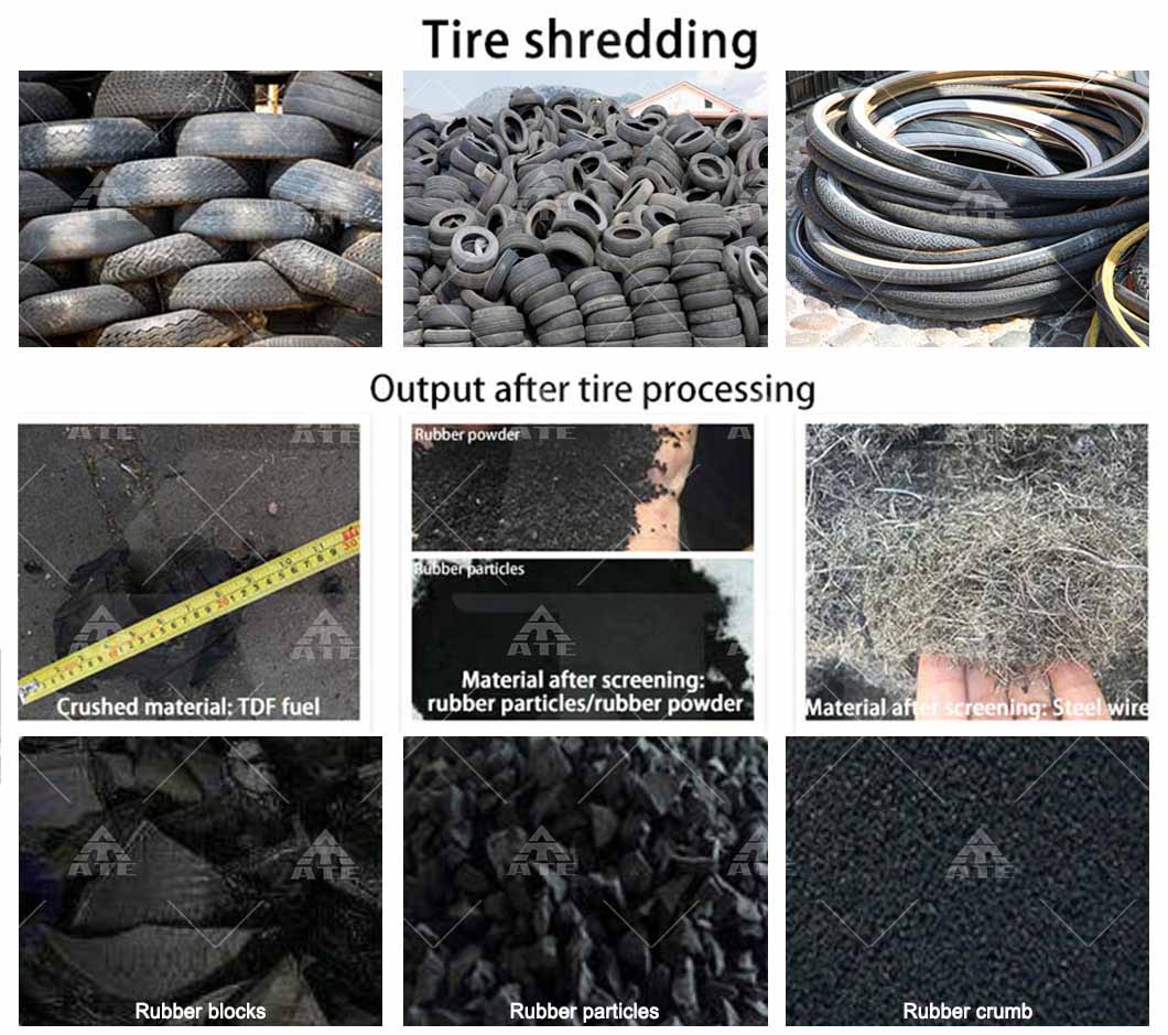 2TPD-3TPD Waste Tire Shredder Recycling Scrap Tire Crusher Machine