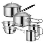 Customized Logo Outdoor Cookware Set Stainless Steel For BBQ