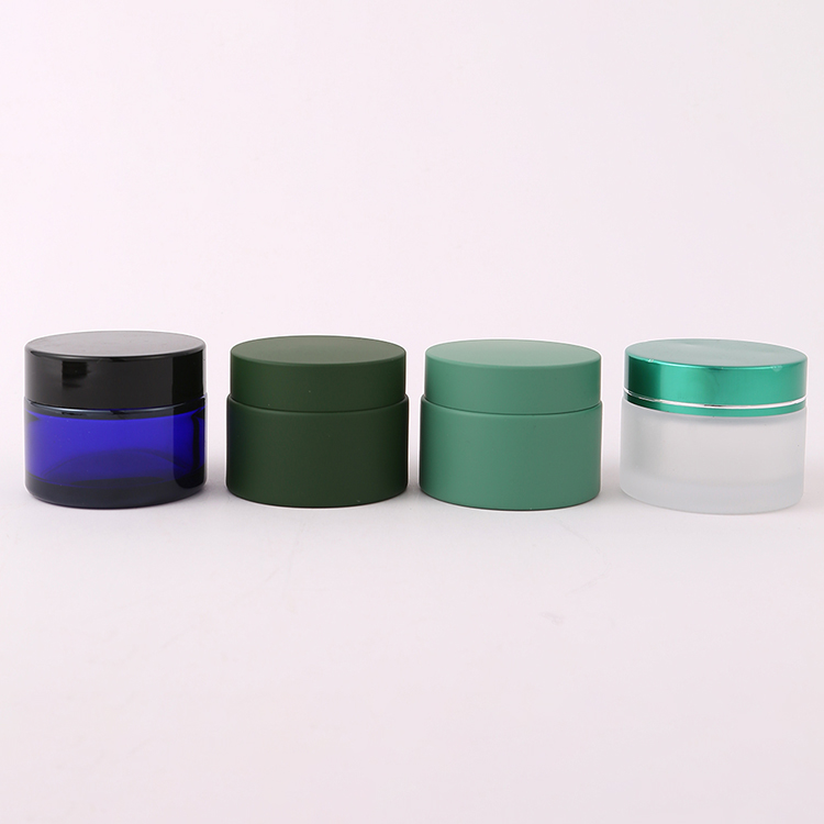 Empty Glossy or Matte Round Shaped Cosmetic Glass Cream Jars with Lid Collar Material Glass 5g 10g 15g 20g 60g Industrial