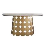 Luxury Hotel High-end Stainless Steel Marble Gold Entrance Table