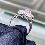 18k Lab Grown Pink Diamond Ring Marquise Shape Jewelry Elegant Style For Party