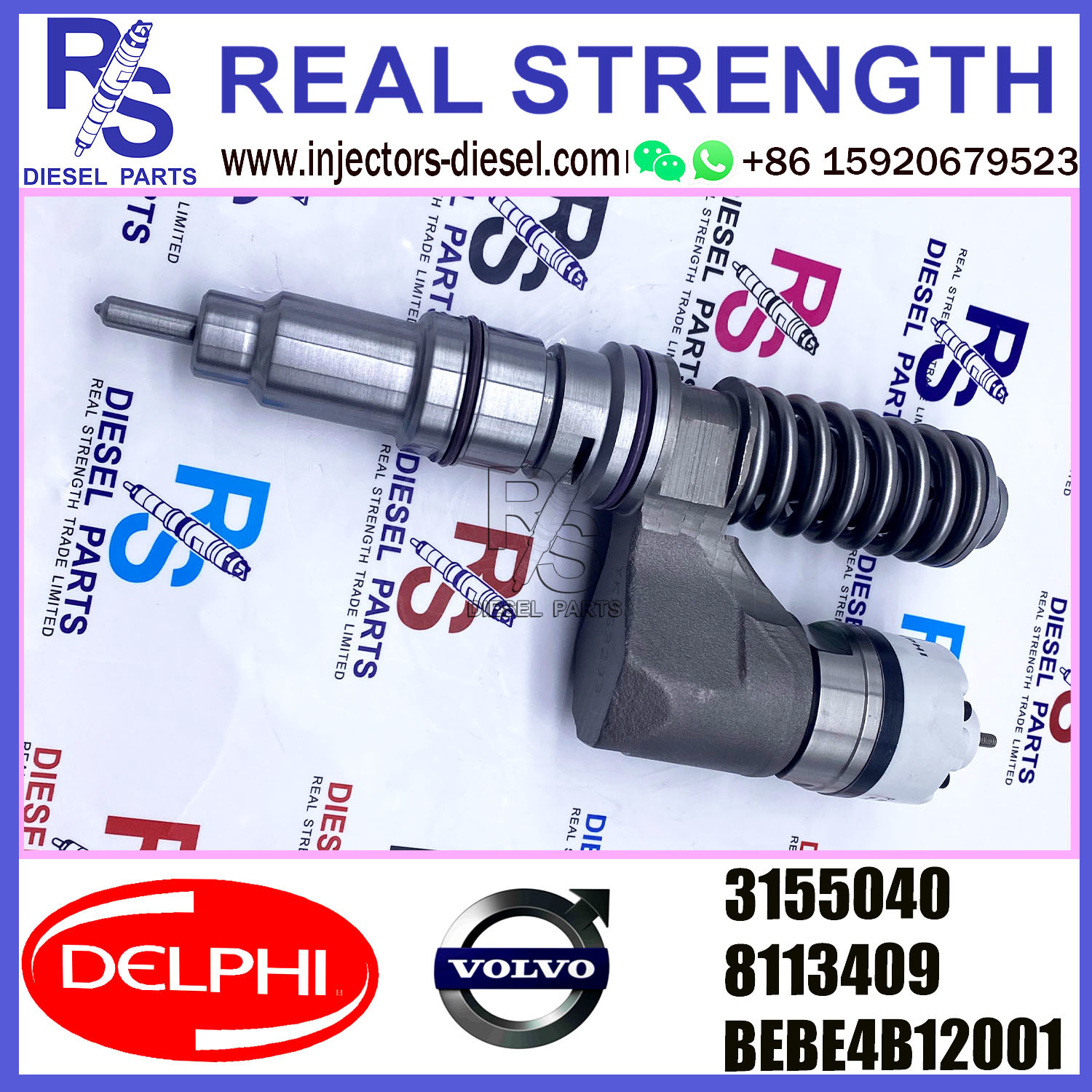 DELPHI injector 3155040 8113409 BEBE4C12001 Diesel pump Injector V-O-L-V BEBE4C12001 A1 for V-O-L-V FH12 3039 EURO