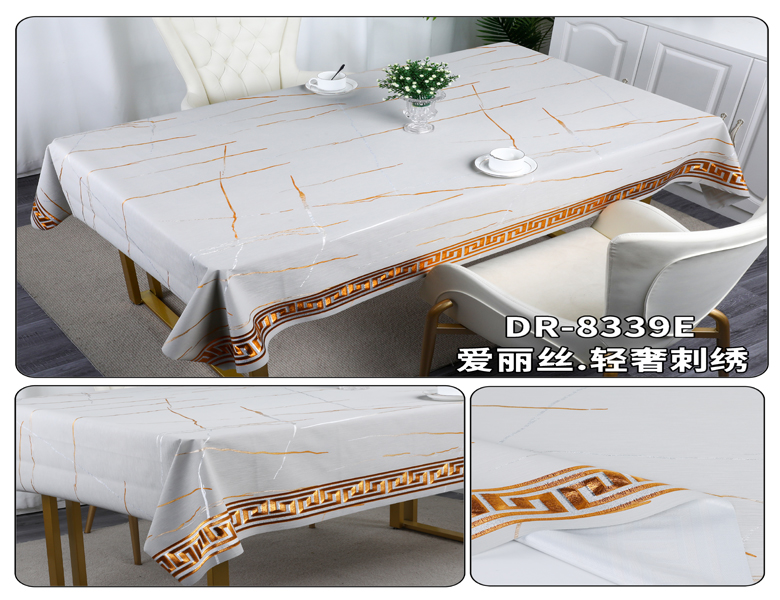 Christmas PVC Tablecloth Protector Rectangle Waterproof Oil-Proof Plastic Table Cover
