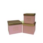 Rigid Cardboard Hamper Floral Boxes Custom Logo Gold Foil Stamping For Rose