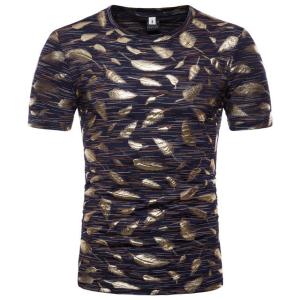 Wholesale Plus Size Mens Gold Foil T Shirt / Sublimation Oversized Band T Shirt Soft from china suppliers