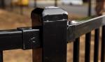Powder coated hot galvanized tubular flat top picket steel tubular fence