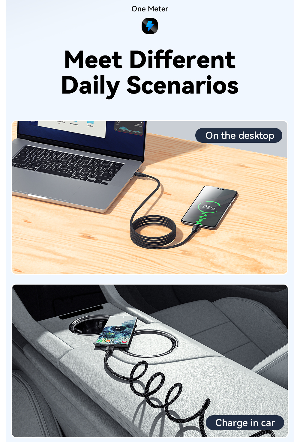 Fast Charge Magnetic Absorption Cable USB C to USB C Cord 60W 100W ES-X56 Series