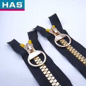 Wholesale Resin Black Gold Zipper #3 #5 #8 #10 Metallic Gold Zipper for Handbags from china suppliers