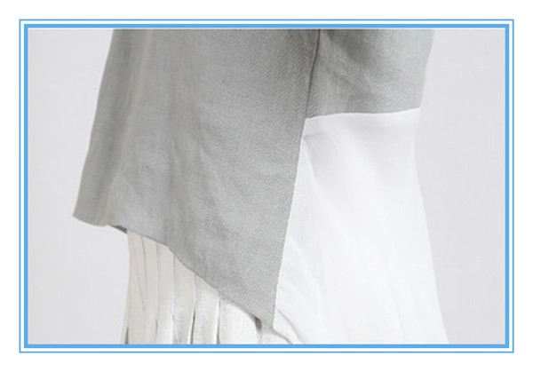 2016 Latest Girl's Grey And White Dress