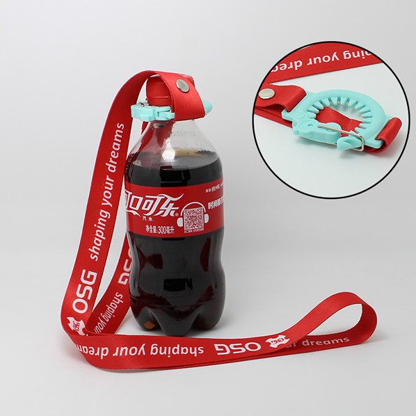 Lanyard W/Rubber O-Ring Bottle Holder Promotional Water Bottle Strap Lanyard drink holder lanyards promotional items