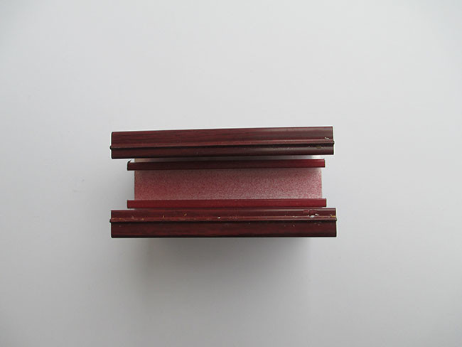 Double Glass Wood Grain Aluminum Profile , Aluminium Trim Profiles For Folding Doors
