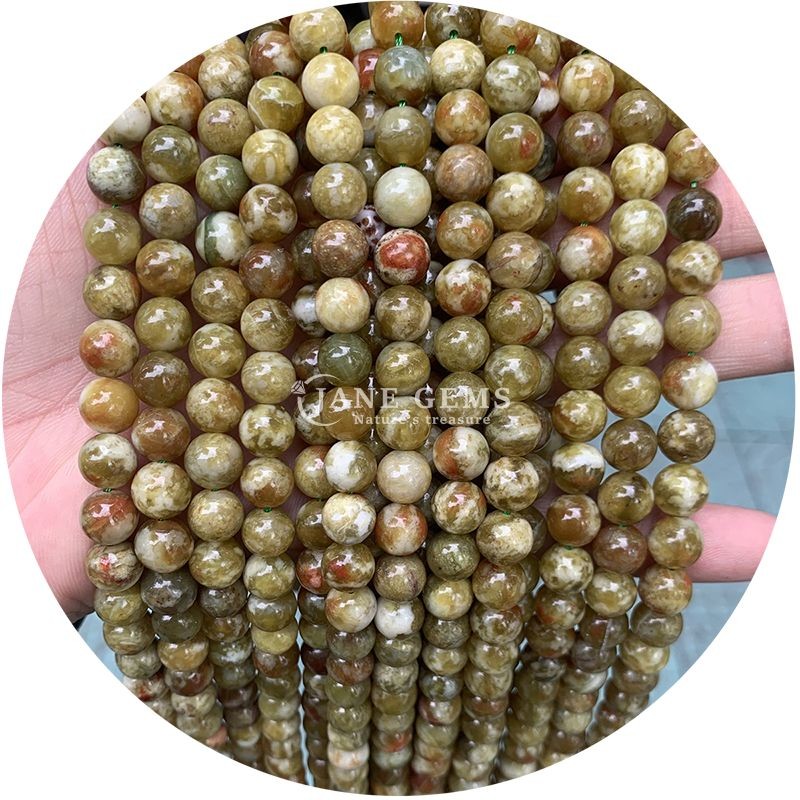 Wholesale Natural 2A Tourmaline Round Loose Beads Moonstone Loose Stone Beads Rainbow Fluorite Beads Spacers for Jewelry