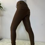 Brown Silicone Horse Riding Pants High Elastic Equestrian Jodhpurs Breeches