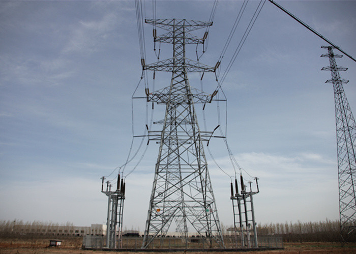 220KV Steel Electricity Pylons Double Circuit Self Supporting Transmission Tower