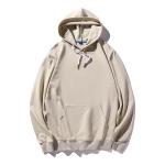 Kahki Oversize Mens Sports Hoodie Jacquard Logo 140gram Drawstring Pullover
