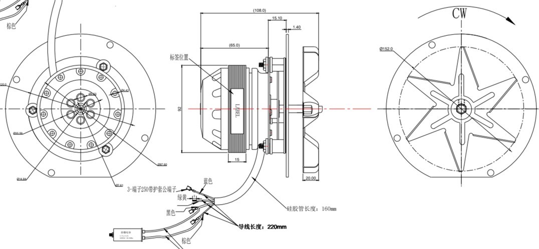 AC230V 43W External Rotor Driving Hot Oven Fan And Ventilation Equipment SS Material