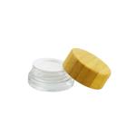 5g Frosted Clear Glass Jar with Bamboo Wood Lid Keep Your Cosmetic Face Cream
