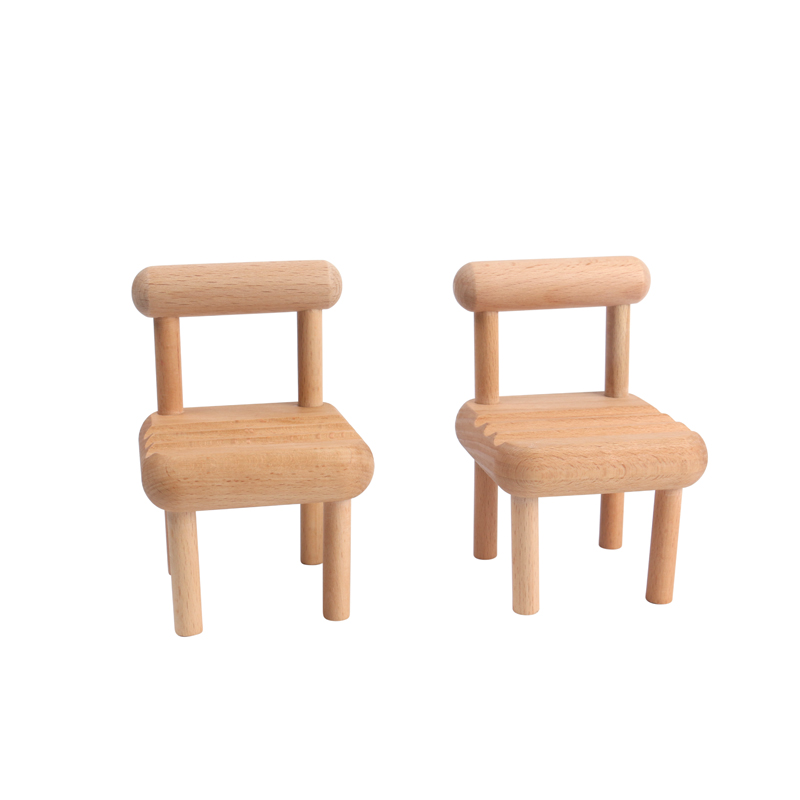 New wooden chair beech mobile phone holder creative small stool holder desktop mobile phone holder for lazy people