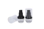 0.5oz Foundation Pump Bottle Glass Empty Travel Black Airless Cosmetic