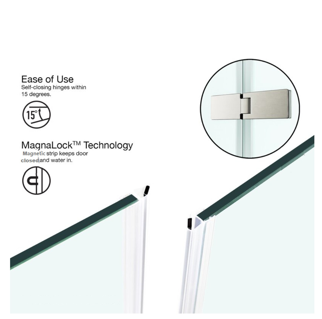 Nano Corner Glass Shower Enclosure Pivot Folding For Bathroom